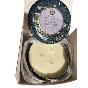 Simply Indulgent Wild Berry & Pomegranate 3 Wick 11 oz. Scented Luxury Candle